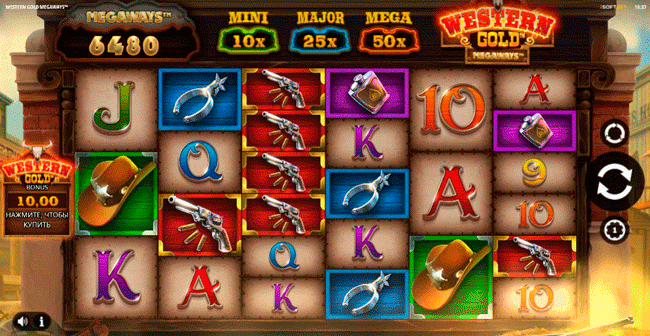 Western Gold MegaWays slot gameplay