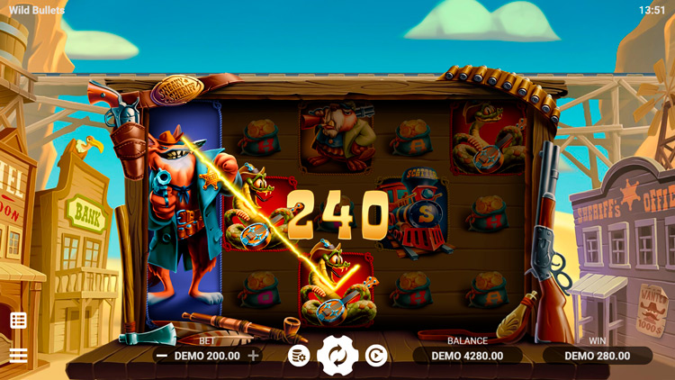 Winning in Wild Bullets slot